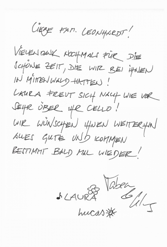 Eine zufriedene Cellokundin