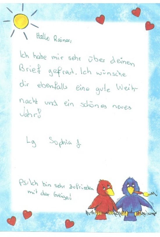 Weihnachtsgrüße von Sophia