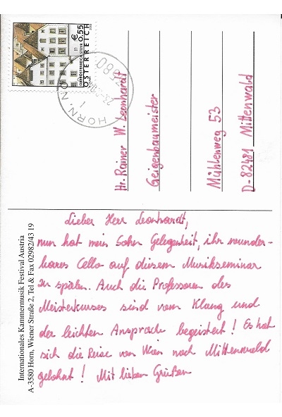 Ein Dankeschön per Postkarte aus Wien