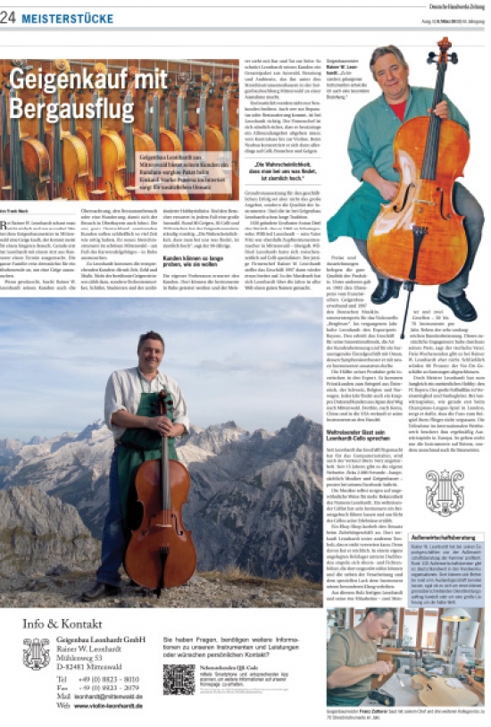 "Geigenkauf mit Bergausflug" Deutsche Handwerks Zeitung
