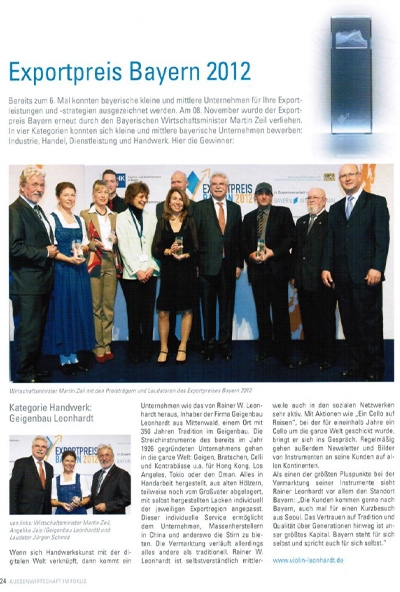 "Exportpreis Bayern 2012"